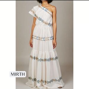 MIRTH Paros One Shoulder Dress, Grecian Jamdani